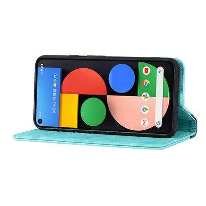 Full Protection Auto-absorbed Bi-color Splicing Design Leather Wallet Phone Shell Case for Google Pixel 5a 5G