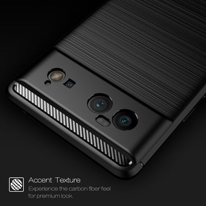 Carbon Fiber Brushed Texture Light Slim Scratch-Resistant Flexible Soft TPU Phone Cover for Google Pixel 6