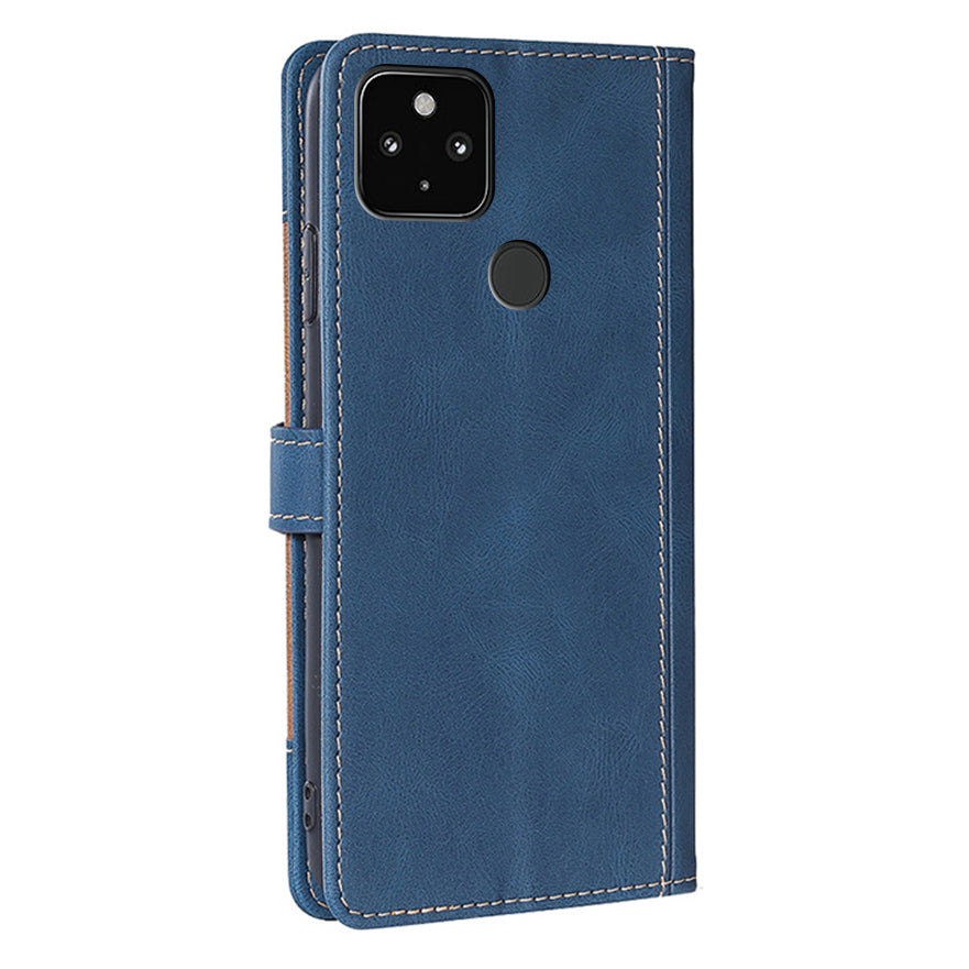 Skin Touch Feeling Wallet Case PU Leather Stand Shockproof Folio Cover with Magnetic Closure for Google Pixel 5 XL / Pixel 5 XL 5G / Pixel 4a 5G