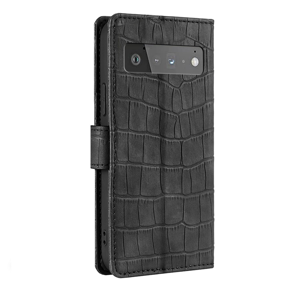 Crocodile Texture Wallet Card Holder Design Supporting Stand Design Leather Case Phone Cover Shell for Google Pixel 6 Pro