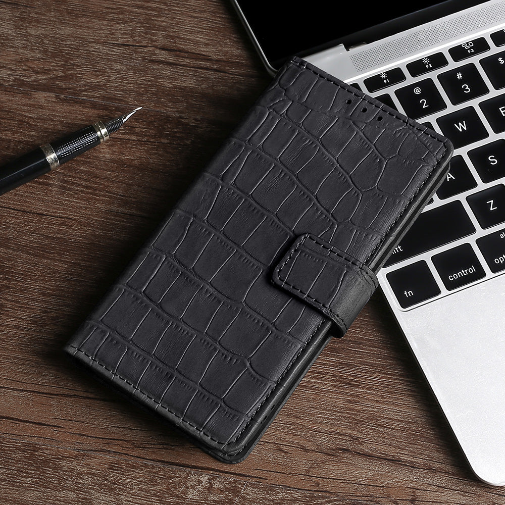 Crocodile Texture Wallet Card Holder Design Supporting Stand Design Leather Case Phone Cover Shell for Google Pixel 6 Pro