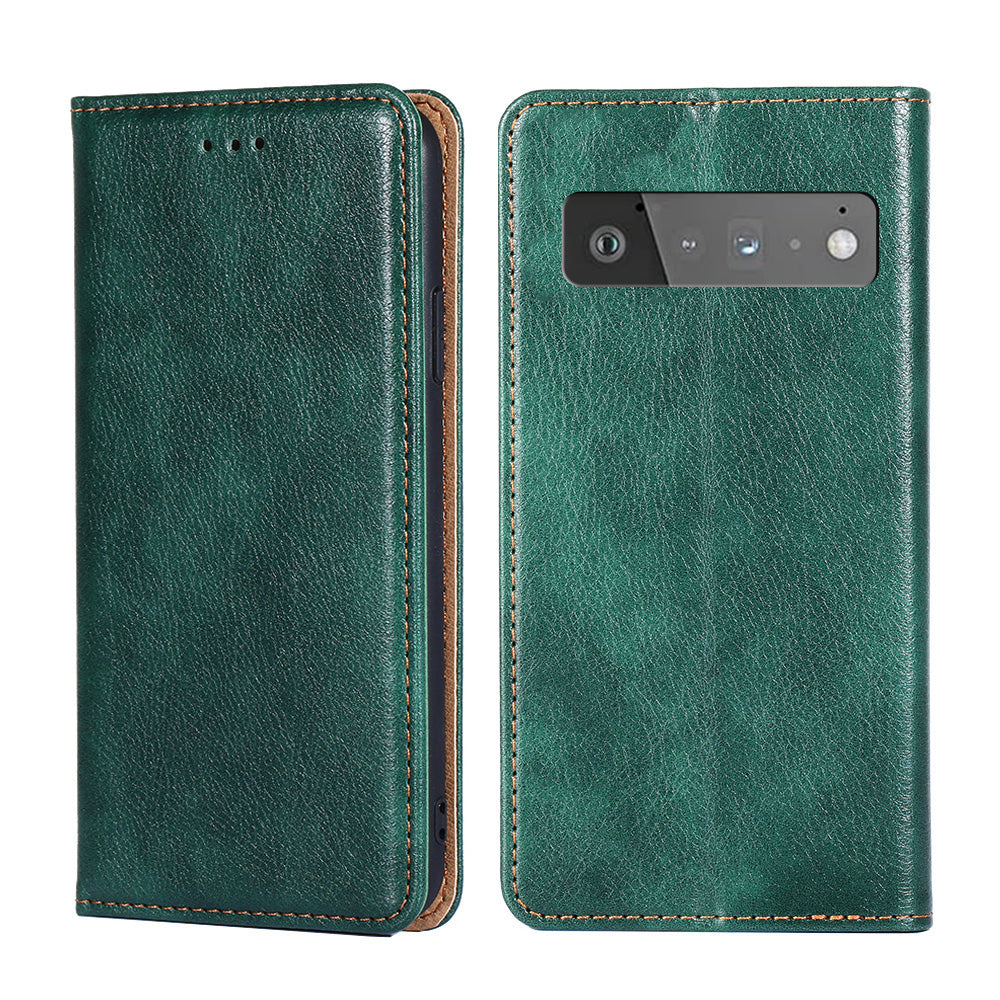 Full-Protection Stand Wallet PU Leather Auto Closing Magnetic Flip Phone Shell Case for Google Pixel 6 Pro