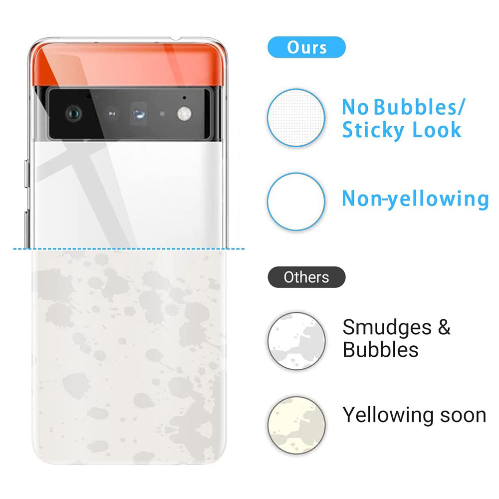 Crystal Clear Shock Absorption TPU Anti-Fingerprint Protective Case for Google Pixel 6 Pro