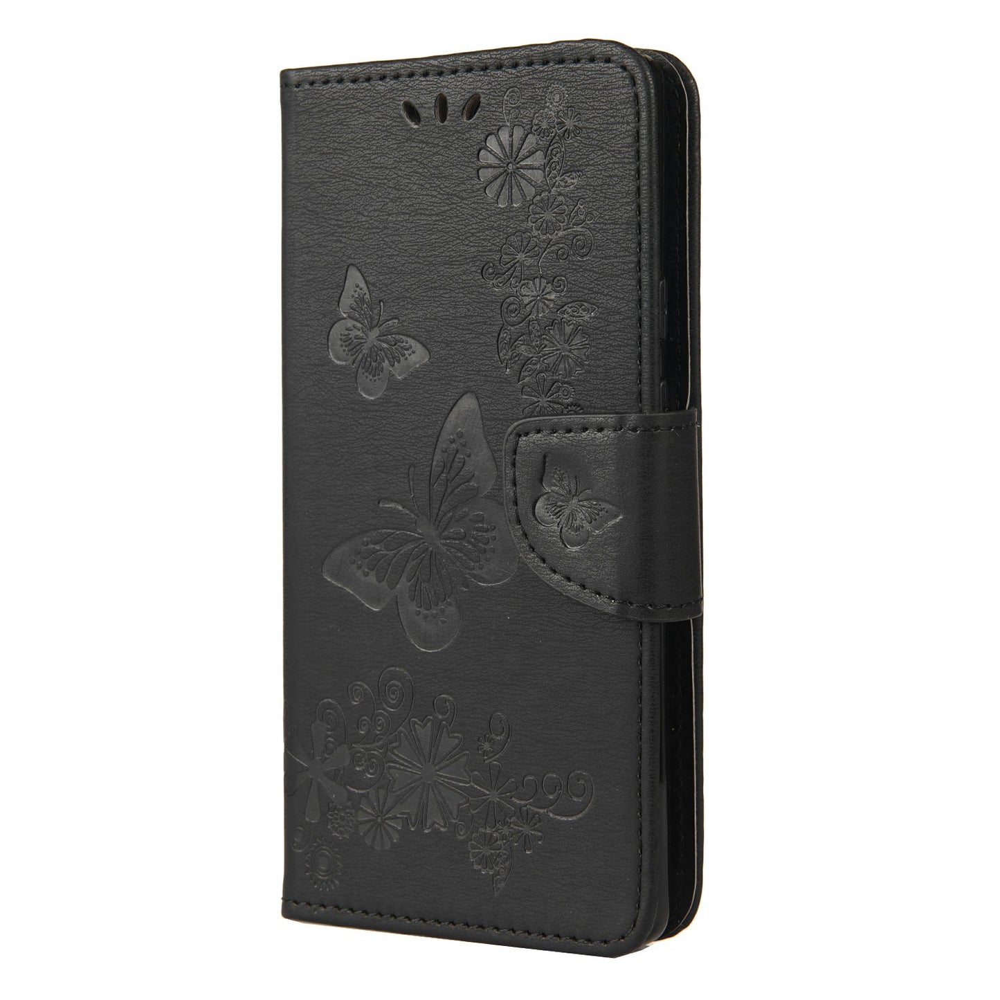 For Google Pixel 6 Pro Imprinted Butterflies Flower Leather Case Wallet Stand Phone Cover Shell