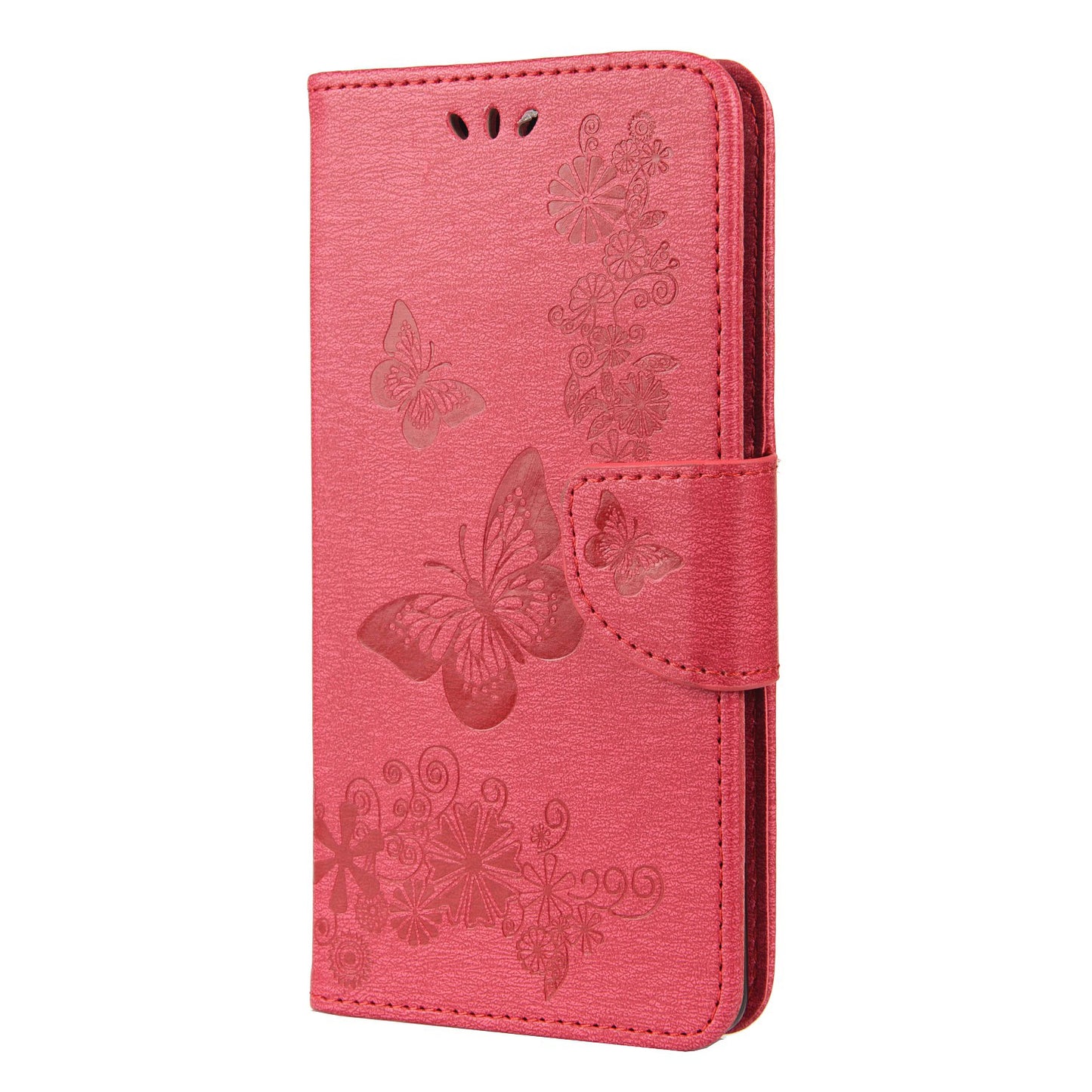 For Google Pixel 6 Pro Imprinted Butterflies Flower Leather Case Wallet Stand Phone Cover Shell