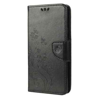 Imprint Butterflies Flower Wallet Stand Design Leather Phone Case Shell for Google Pixel 6 Pro