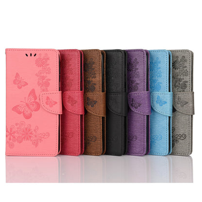 Imprinted Butterflies Flower Shockproof Leather Phone Case Shell with Wallet Stand for Google Pixel 6