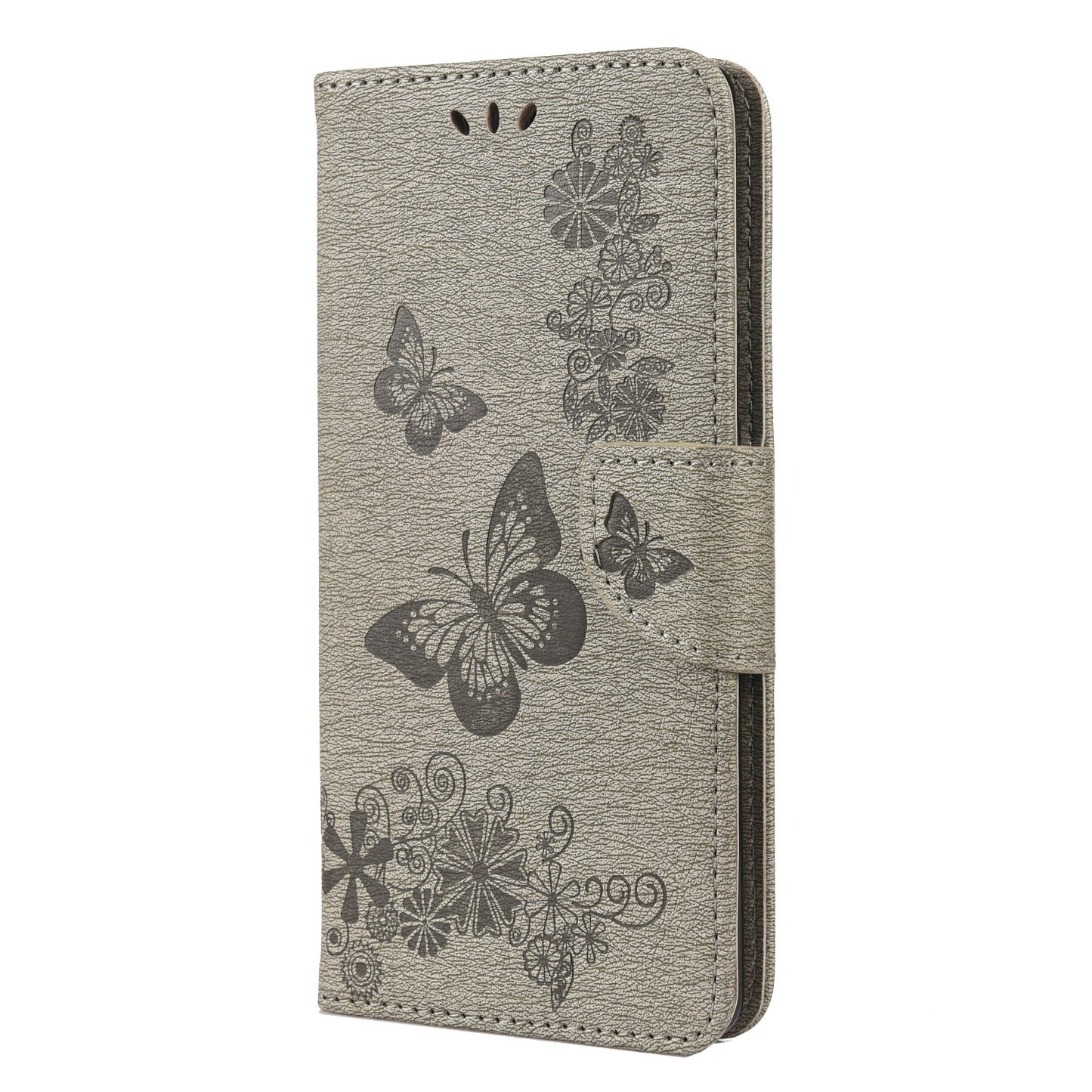 Imprinted Butterflies Flower Shockproof Leather Phone Case Shell with Wallet Stand for Google Pixel 6