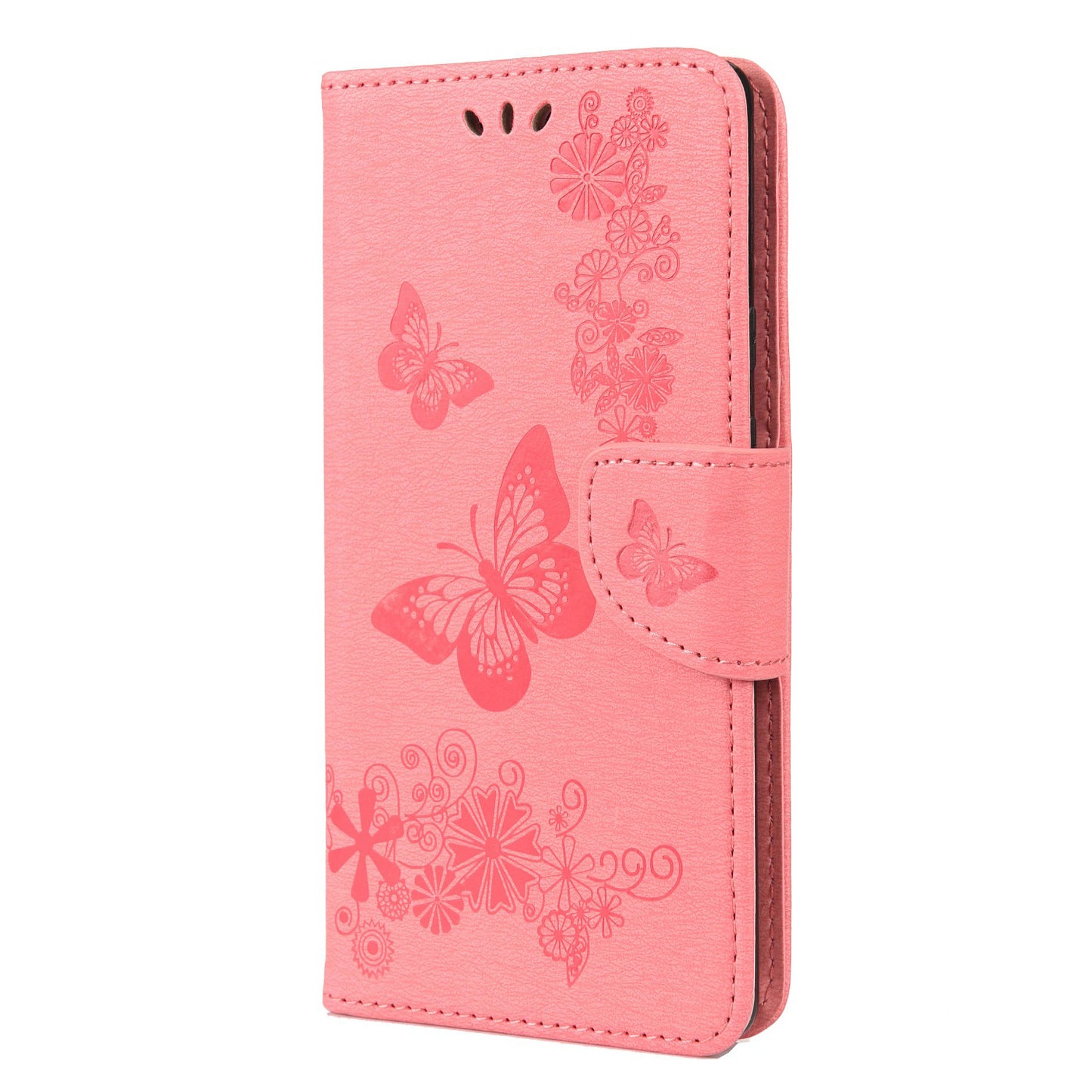 Imprinted Butterflies Flower Shockproof Leather Phone Case Shell with Wallet Stand for Google Pixel 6