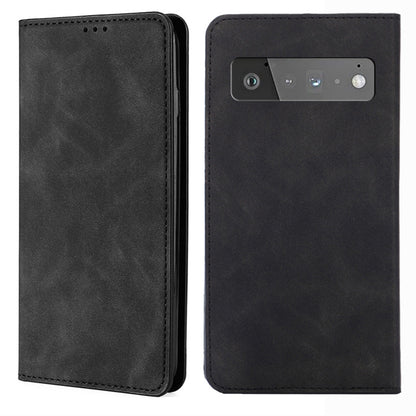 Card Slots Design Full Protection Magnetic Auto-absorbed Skin-touch Leather Stand Case for Google Pixel 6 Pro