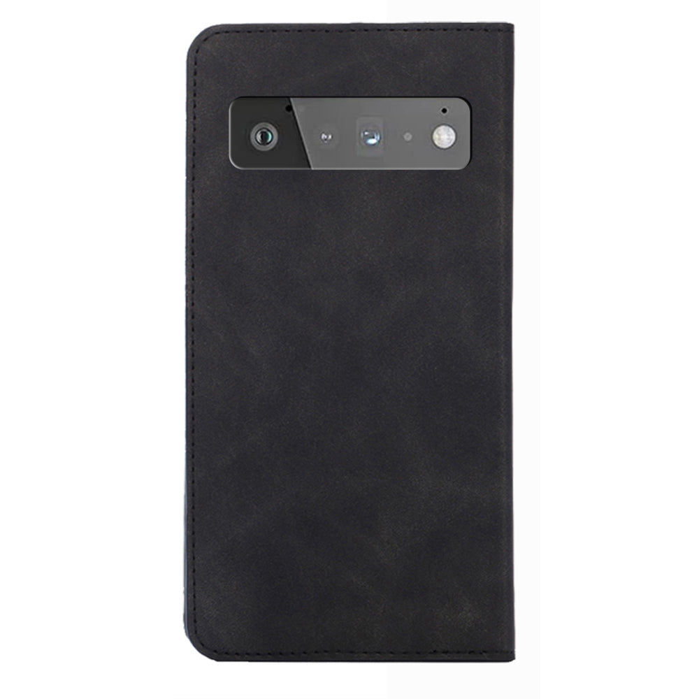 Card Slots Design Full Protection Magnetic Auto-absorbed Skin-touch Leather Stand Case for Google Pixel 6 Pro