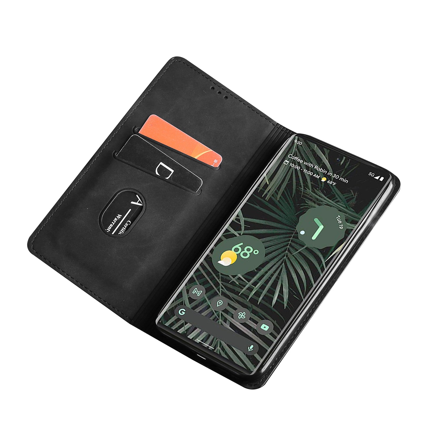 Card Slots Design Full Protection Magnetic Auto-absorbed Skin-touch Leather Stand Case for Google Pixel 6 Pro