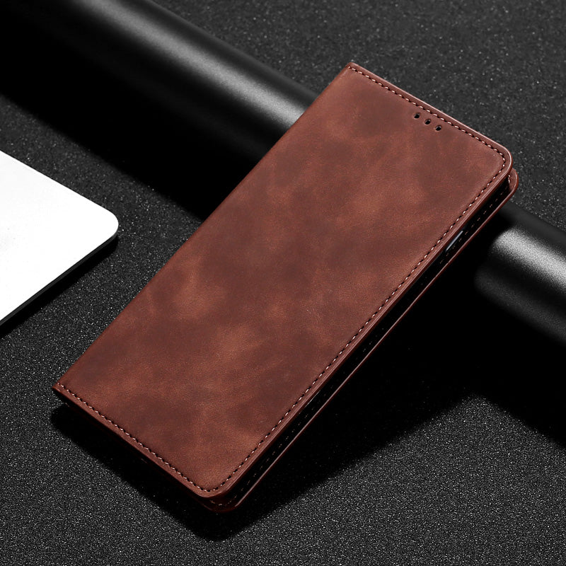 Card Slots Design Full Protection Magnetic Auto-absorbed Skin-touch Leather Stand Case for Google Pixel 6 Pro