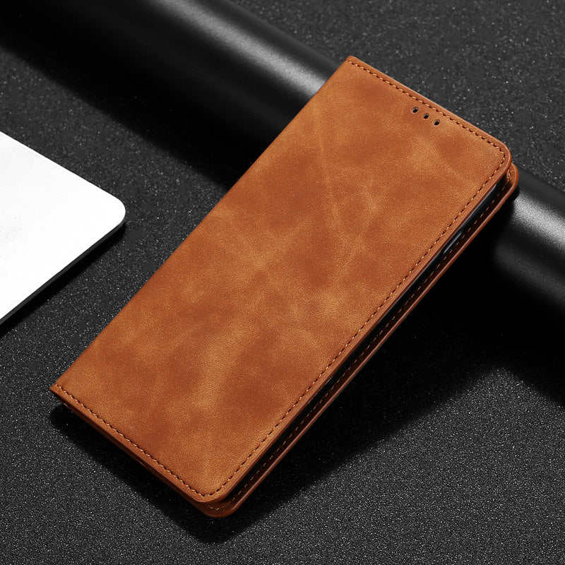 Card Slots Design Full Protection Magnetic Auto-absorbed Skin-touch Leather Stand Case for Google Pixel 6 Pro