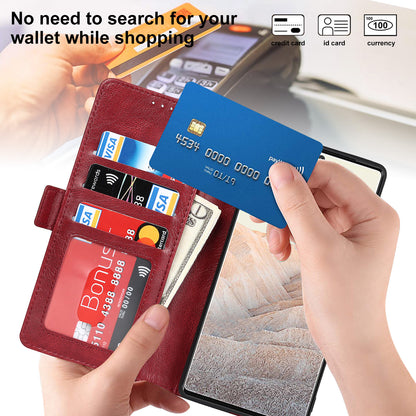 RFID Blocking Flip Phone Case Magnetic Closure Wallet Phone Cover Shell for Google Pixel 6 XL