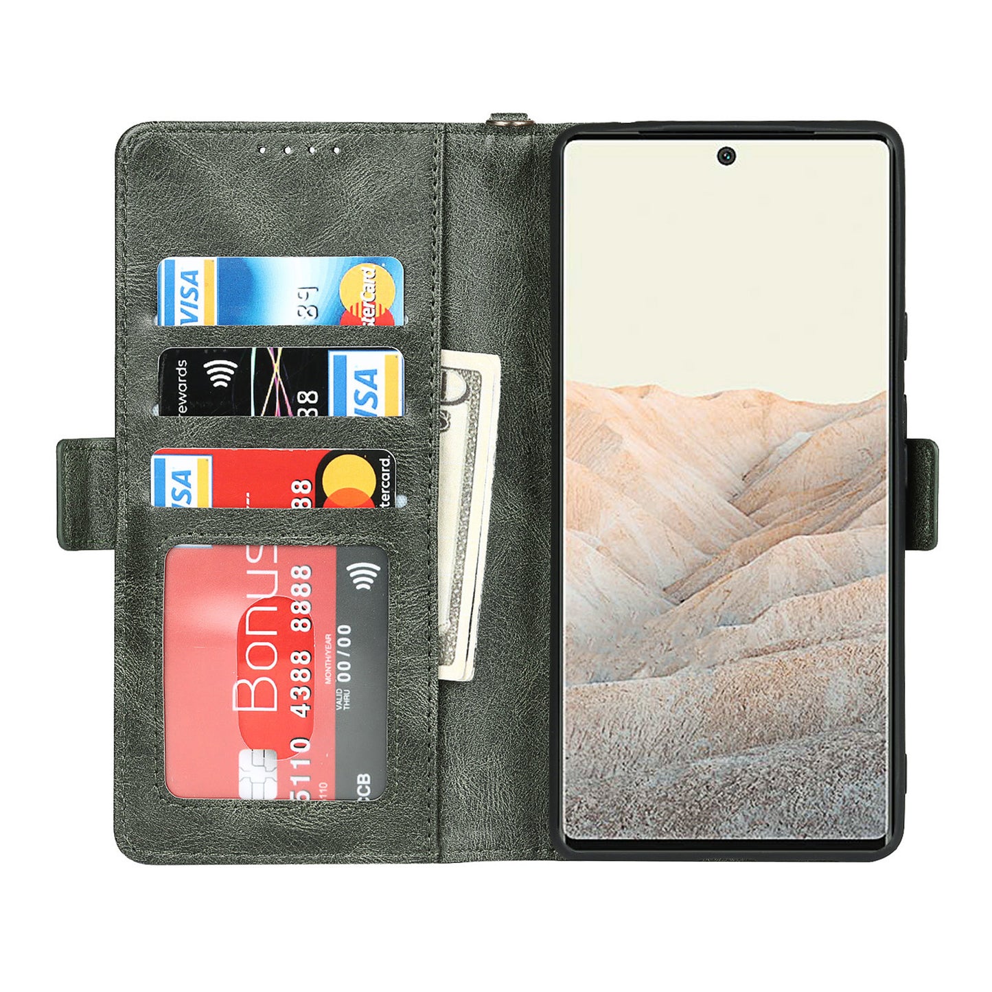 RFID Blocking Flip Phone Case Magnetic Closure Wallet Phone Cover Shell for Google Pixel 6 XL