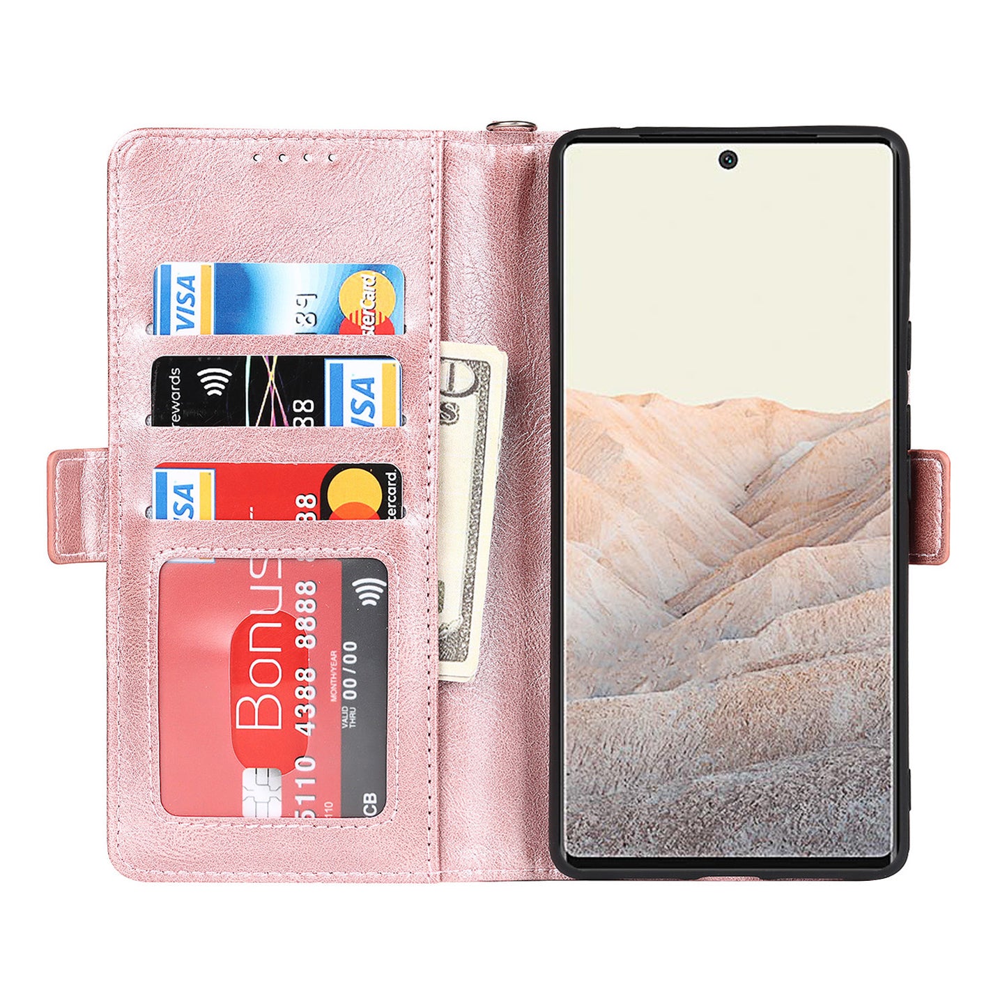 RFID Blocking Flip Phone Case Magnetic Closure Wallet Phone Cover Shell for Google Pixel 6 XL