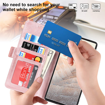 RFID Blocking Flip Phone Case Magnetic Closure Wallet Phone Cover Shell for Google Pixel 6 XL