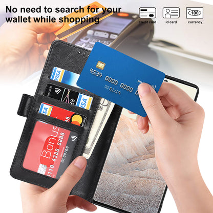 RFID Blocking Flip Phone Case Magnetic Closure Wallet Phone Cover Shell for Google Pixel 6 XL