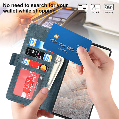 RFID Blocking Flip Phone Case Magnetic Closure Wallet Phone Cover Shell for Google Pixel 6 XL