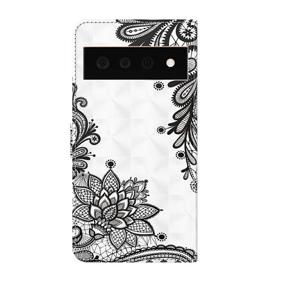 3D Creative Pattern Design PU Leather Wallet Shockproof Stand Flip Magnetic Case with Strap for Google Pixel 6 Pro