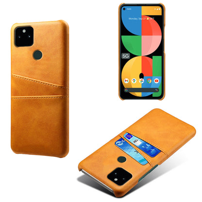 KSQ PU Leather + PC Combo Anti-shock Anti-fall Dual Back Card Slots Design Hard Case for Google Pixel 5a 5G