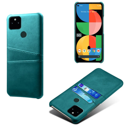 KSQ PU Leather + PC Combo Anti-shock Anti-fall Dual Back Card Slots Design Hard Case for Google Pixel 5a 5G