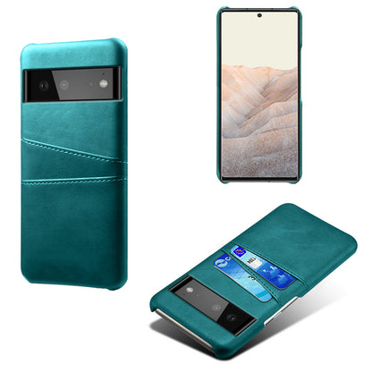 KSQ PU Leather + PC Combo Durable Anti-fall Dual Back Card Slots Design Hard Phone Shell for Google Pixel 6