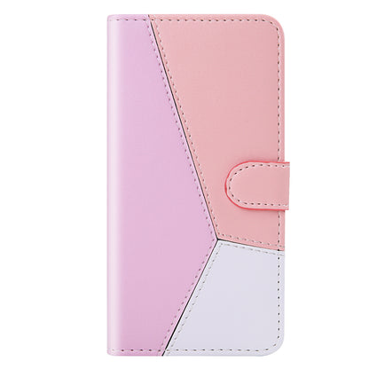 Stylish Tri-color Splicing Design Stand Wallet Full Protection Leather Cover Phone Case for Google Pixel 6