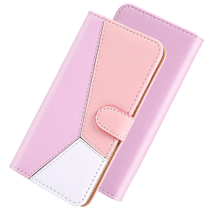 Stylish Tri-color Splicing Design Stand Wallet Full Protection Leather Cover Phone Case for Google Pixel 6