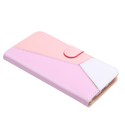 Stylish Tri-color Splicing Design Stand Wallet Full Protection Leather Cover Phone Case for Google Pixel 6