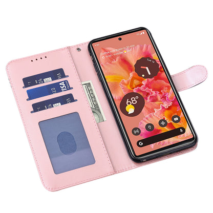 Anti-scratch Elk and Tree Pattern Imprinted Wallet Leather Phone Case Stand Shell for Google Pixel 6 Pro