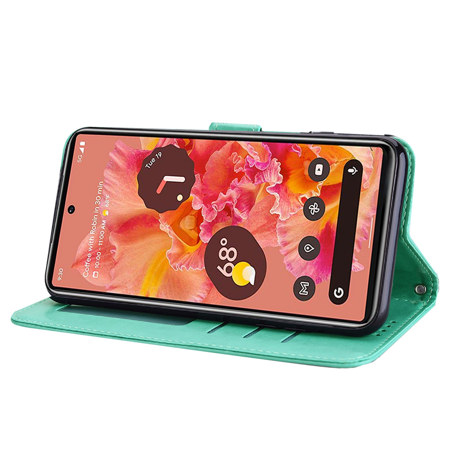 Anti-scratch Elk and Tree Pattern Imprinted Wallet Leather Phone Case Stand Shell for Google Pixel 6 Pro