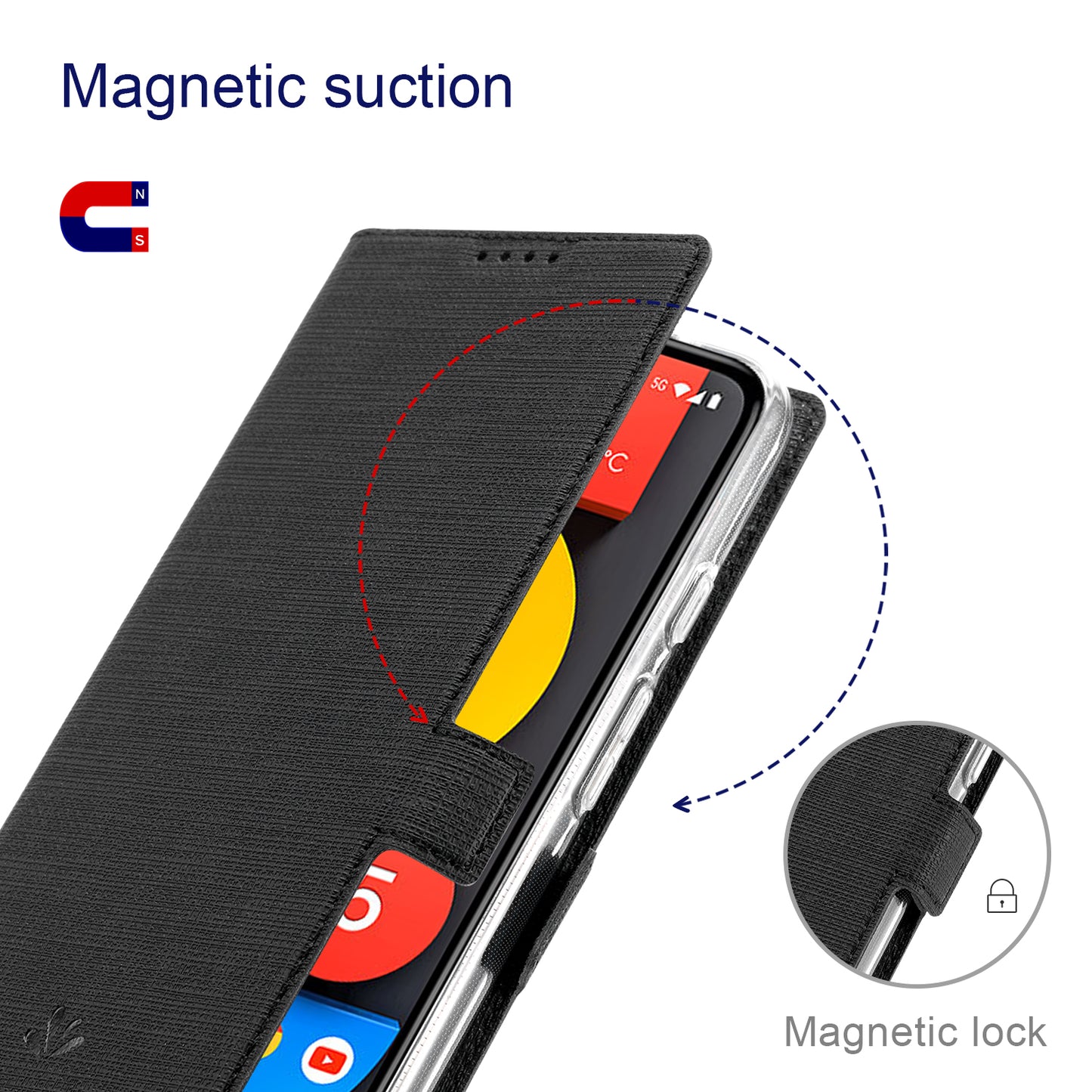 VILI K Series Double Magnetic Clasps Closure Stand Wallet Leather Phone Case Shell for Google Pixel 6 Pro