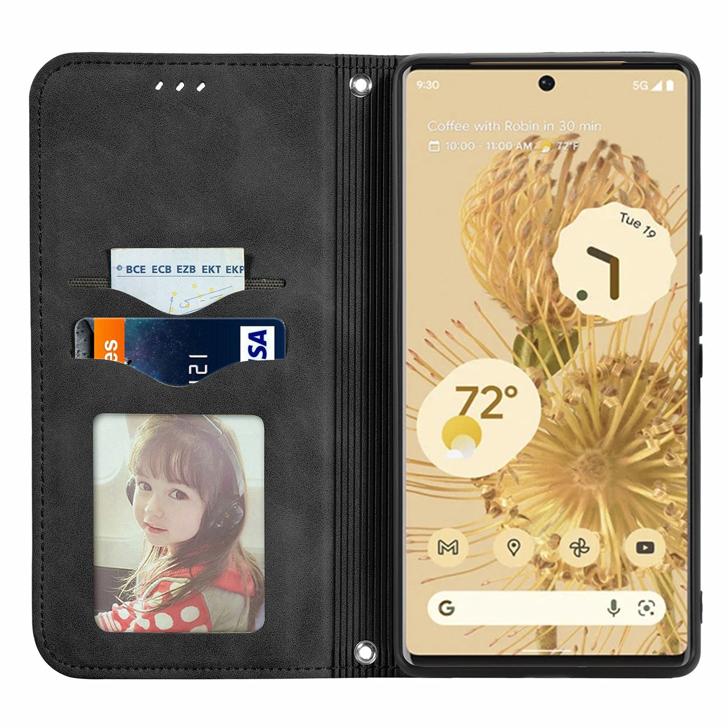 Vintage Texture Skin-touch PU Leather Stand Flip Magnetic Absorption Phone Case with Card Slots for Google Pixel 6 Pro