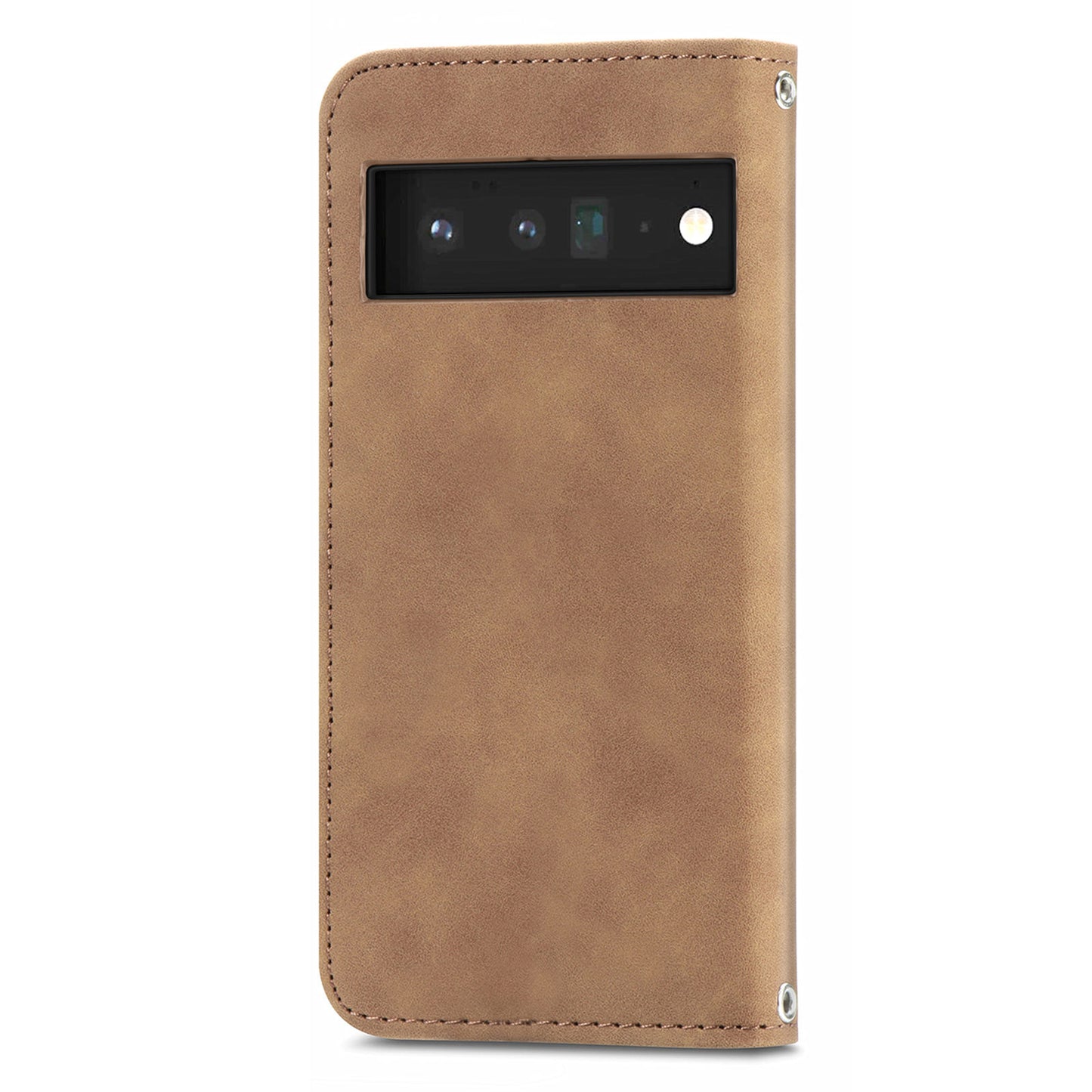 Vintage Texture Skin-touch PU Leather Stand Flip Magnetic Absorption Phone Case with Card Slots for Google Pixel 6 Pro