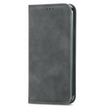 Vintage Texture Skin-touch PU Leather Stand Flip Magnetic Absorption Phone Case with Card Slots for Google Pixel 6 Pro