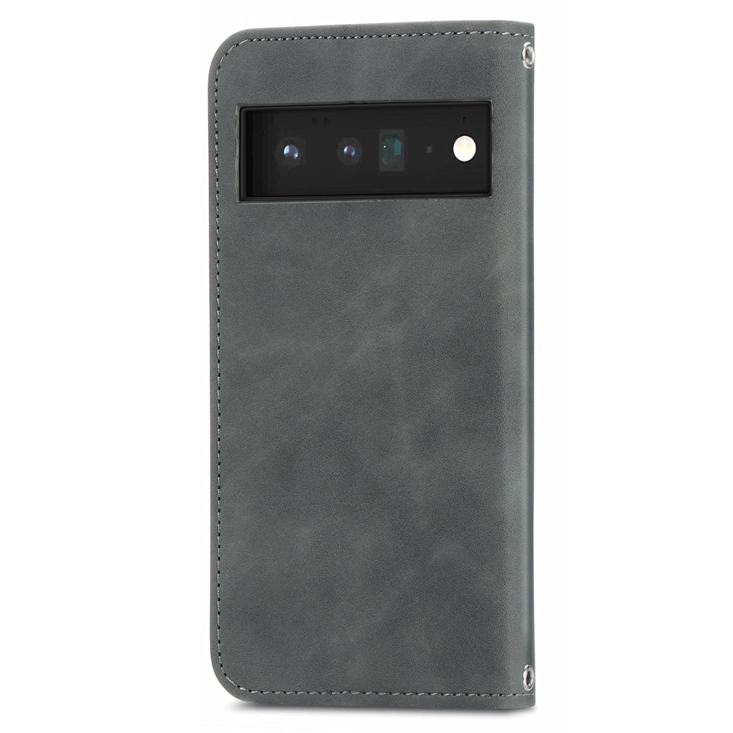 Vintage Texture Skin-touch PU Leather Stand Flip Magnetic Absorption Phone Case with Card Slots for Google Pixel 6 Pro