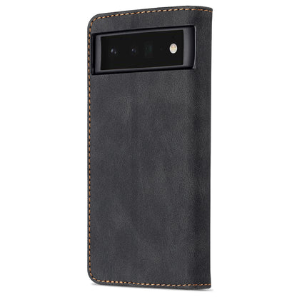 AZNS TPU+PU Leather Wallet Stand Phone Case Shockproof Protection Flip Phone Shell for Google Pixel 6