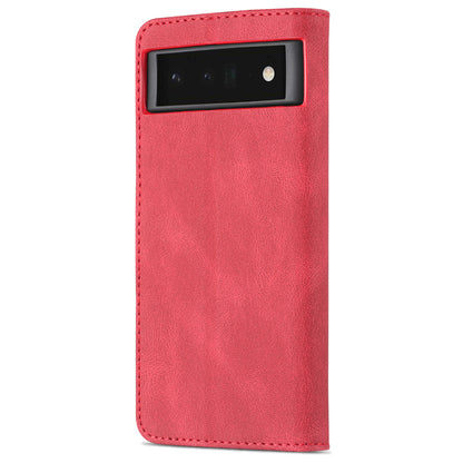 AZNS TPU+PU Leather Wallet Stand Phone Case Shockproof Protection Flip Phone Shell for Google Pixel 6