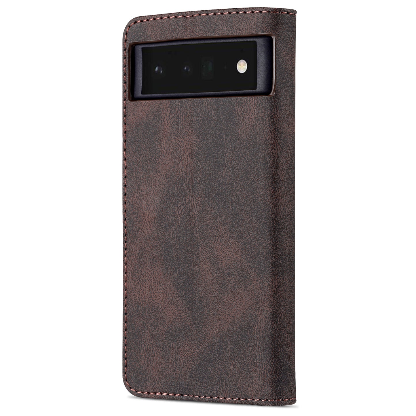 AZNS TPU+PU Leather Wallet Stand Phone Case Shockproof Protection Flip Phone Shell for Google Pixel 6