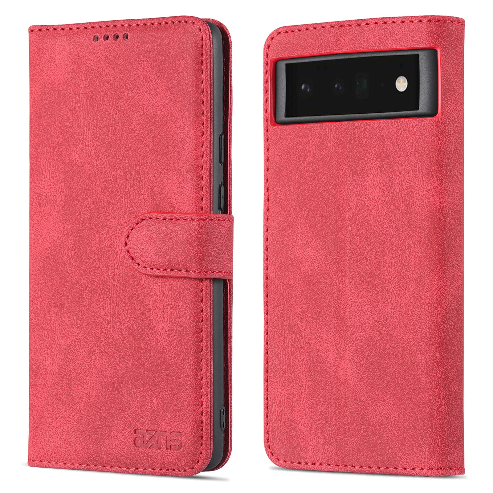 AZNS TPU+PU Leather Wallet Stand Phone Case Well-protected Flip Phone Shell for Google Pixel 6 Pro