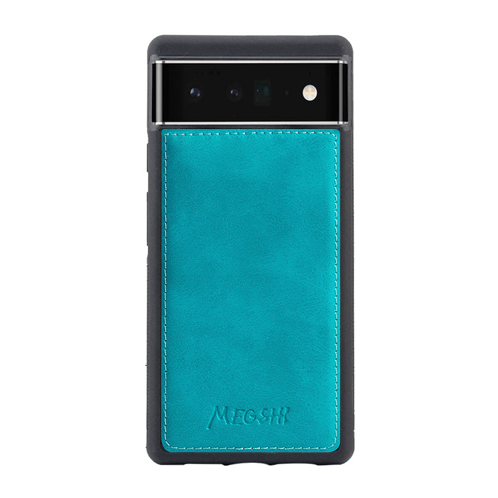 MEGSHI 020 Series Wallet Magnetic Detachable Design Shockproof PU Leather TPU Phone Cover Shoulder Bag for Google Pixel 6