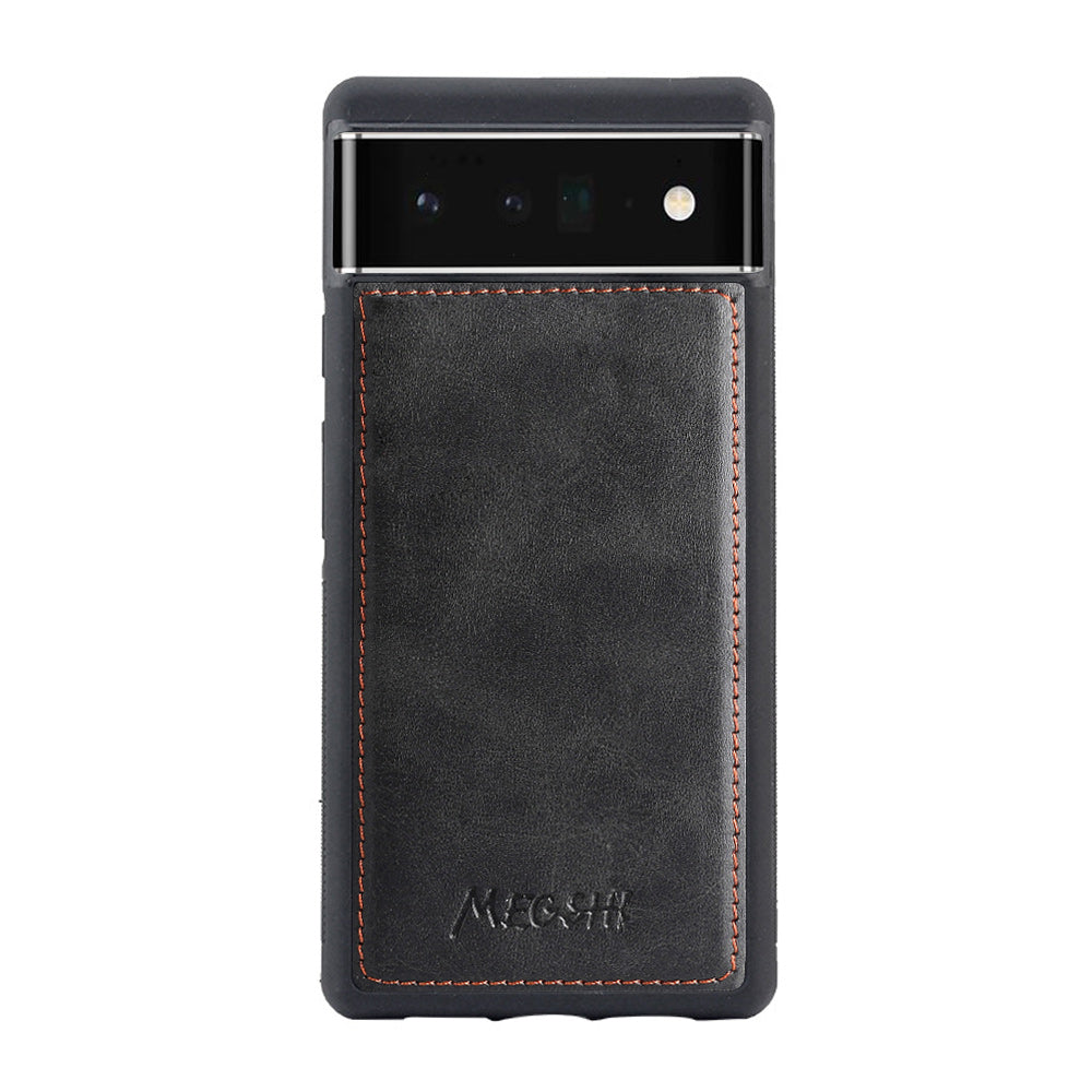 MEGSHI 020 Series Wallet Magnetic Detachable Design Shockproof PU Leather TPU Phone Cover Shoulder Bag for Google Pixel 6