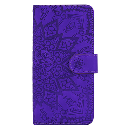 Imprint Flower Phone Cover Well-protected Drop-proof Wallet Design Leather Cover with Stand for Google Pixel 6