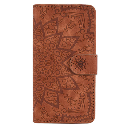 Imprint Flower Phone Cover Well-protected Drop-proof Wallet Design Leather Cover with Stand for Google Pixel 6