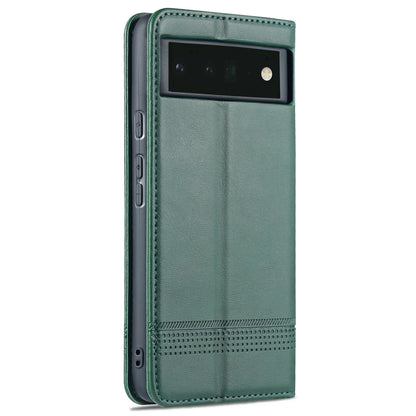 AZNS Practical Flip Phone Cover Wallet Design Durable PU Leather Shockproof Phone Case for Google Pixel 6