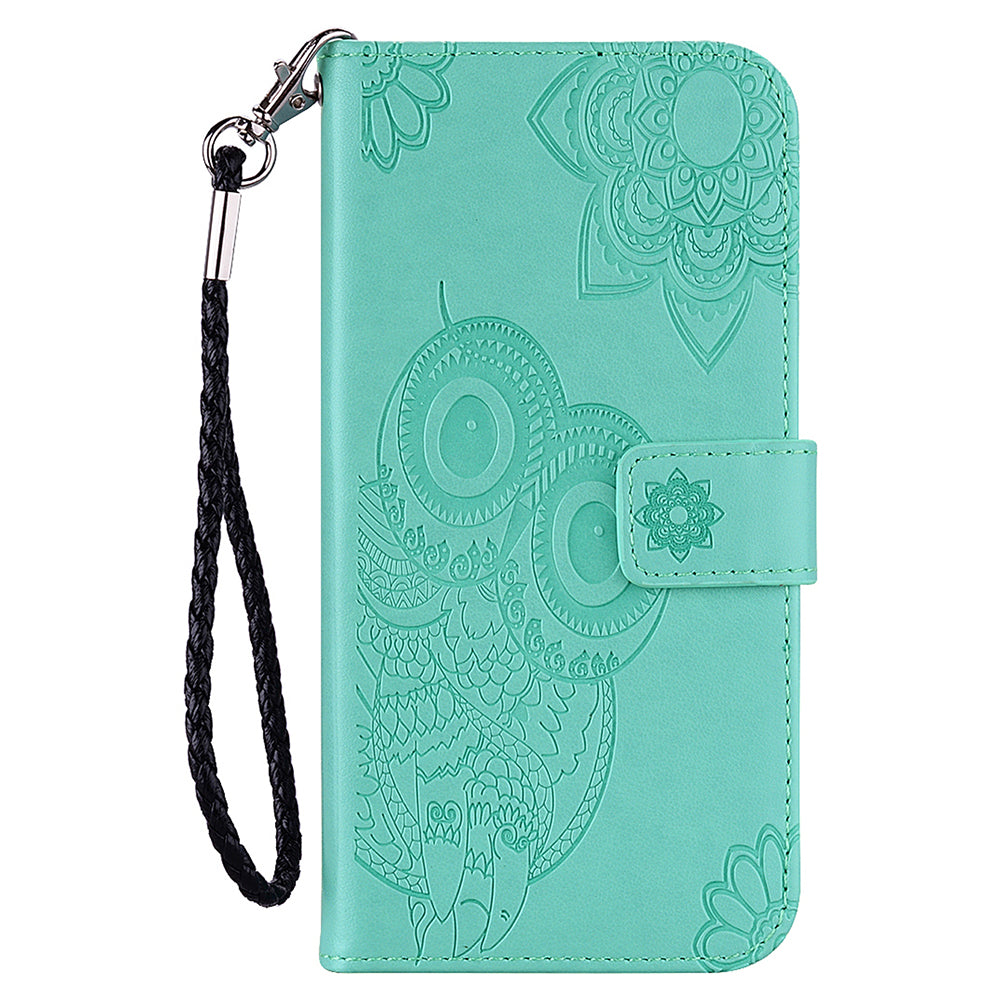 For Google Pixel 6 Shockproof PU Leather+TPU Flip Phone Case Stylish Imprinted Owl Flower Pattern Wallet Shell