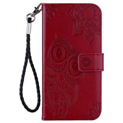 For Google Pixel 6 Shockproof PU Leather+TPU Flip Phone Case Stylish Imprinted Owl Flower Pattern Wallet Shell