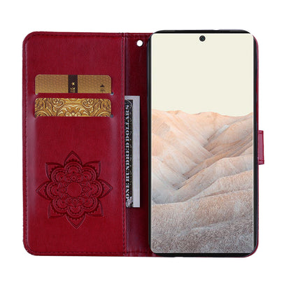 For Google Pixel 6 Shockproof PU Leather+TPU Flip Phone Case Stylish Imprinted Owl Flower Pattern Wallet Shell